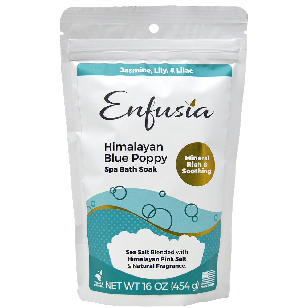 Spa Bath Soak 16 oz - Himalayan Blue Poppy