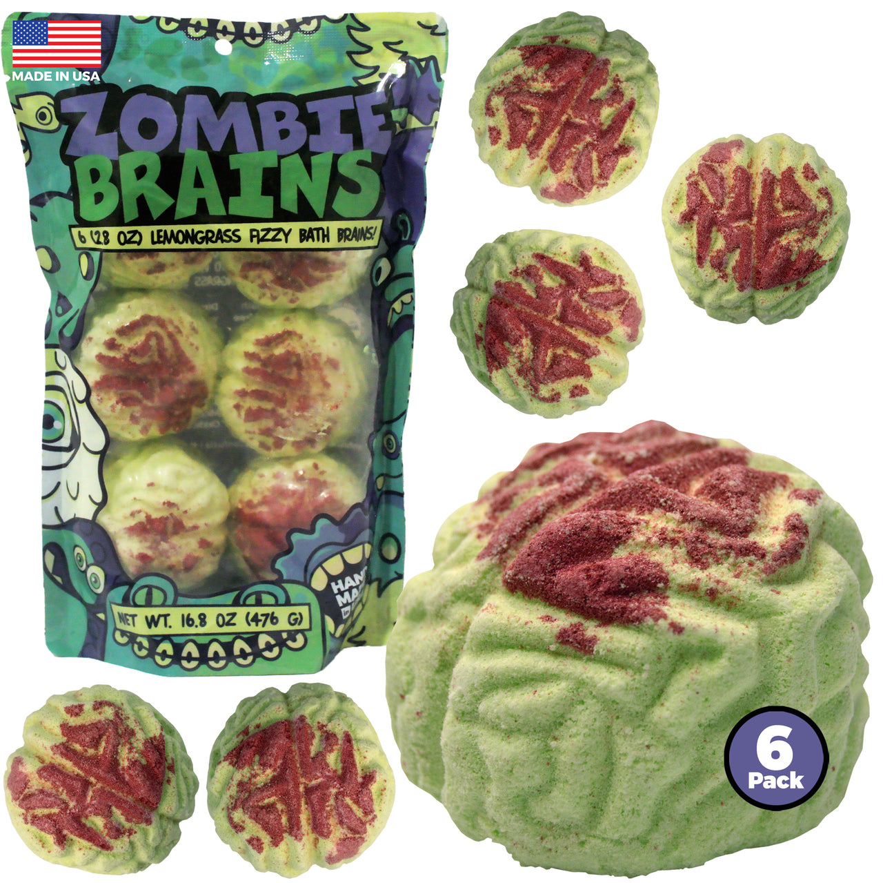 zombie Halloween bath bombs