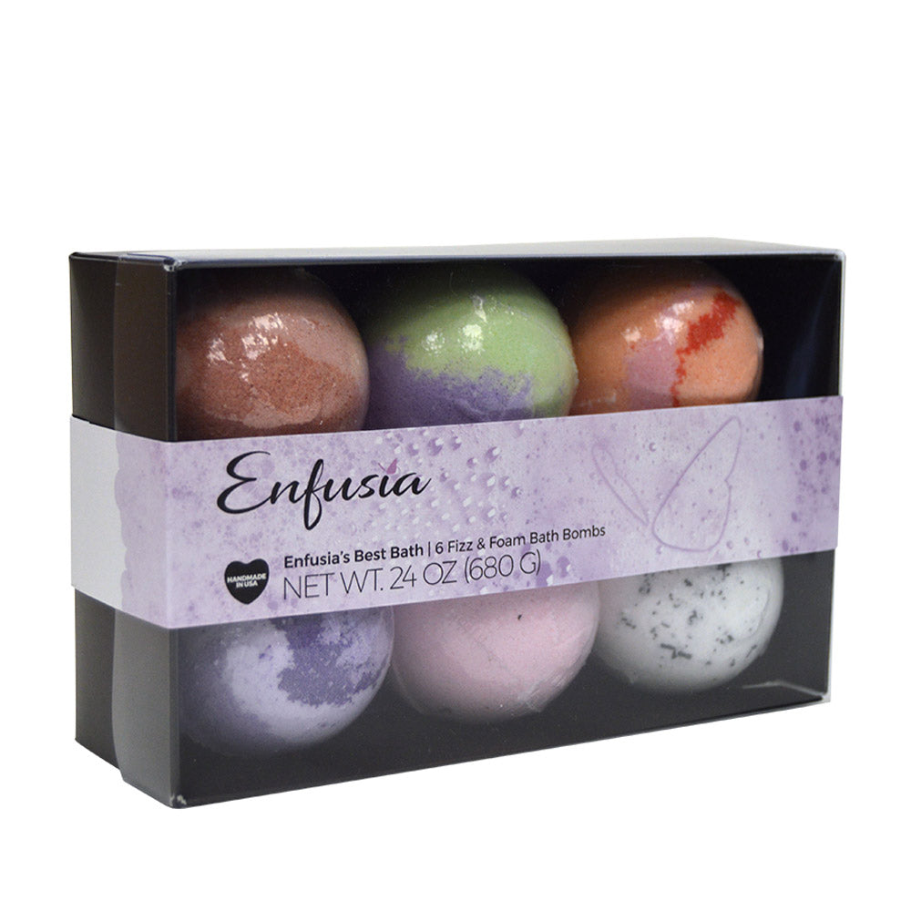 Enfusia's Best Bath - 6 Fizz & Foam Bath Bombs