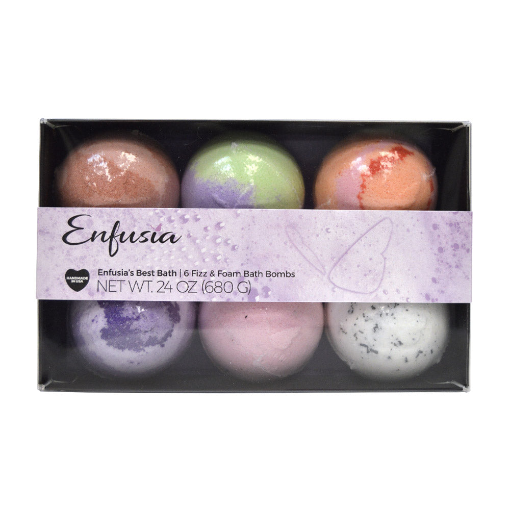 Enfusia's Best Bath - 6 Fizz & Foam Bath Bombs